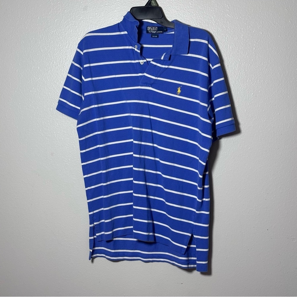 Polo by Ralph‎ Lauren Men Polo Striped Shirt Blue/White Size Large.